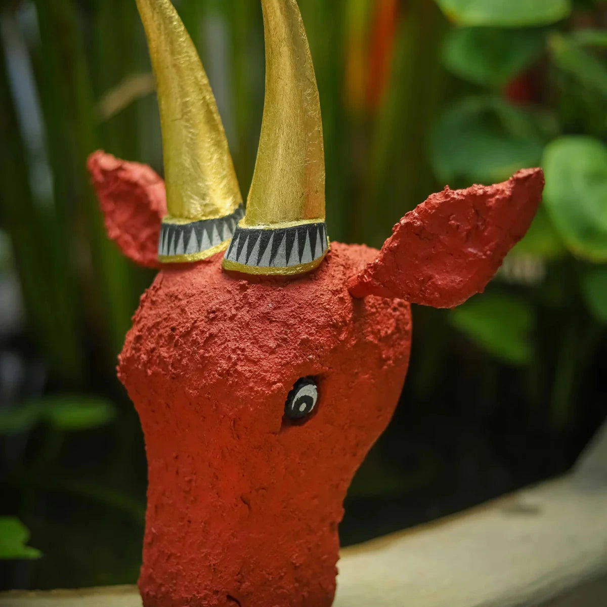 Wooden Cow Head Wall Decor - 12"